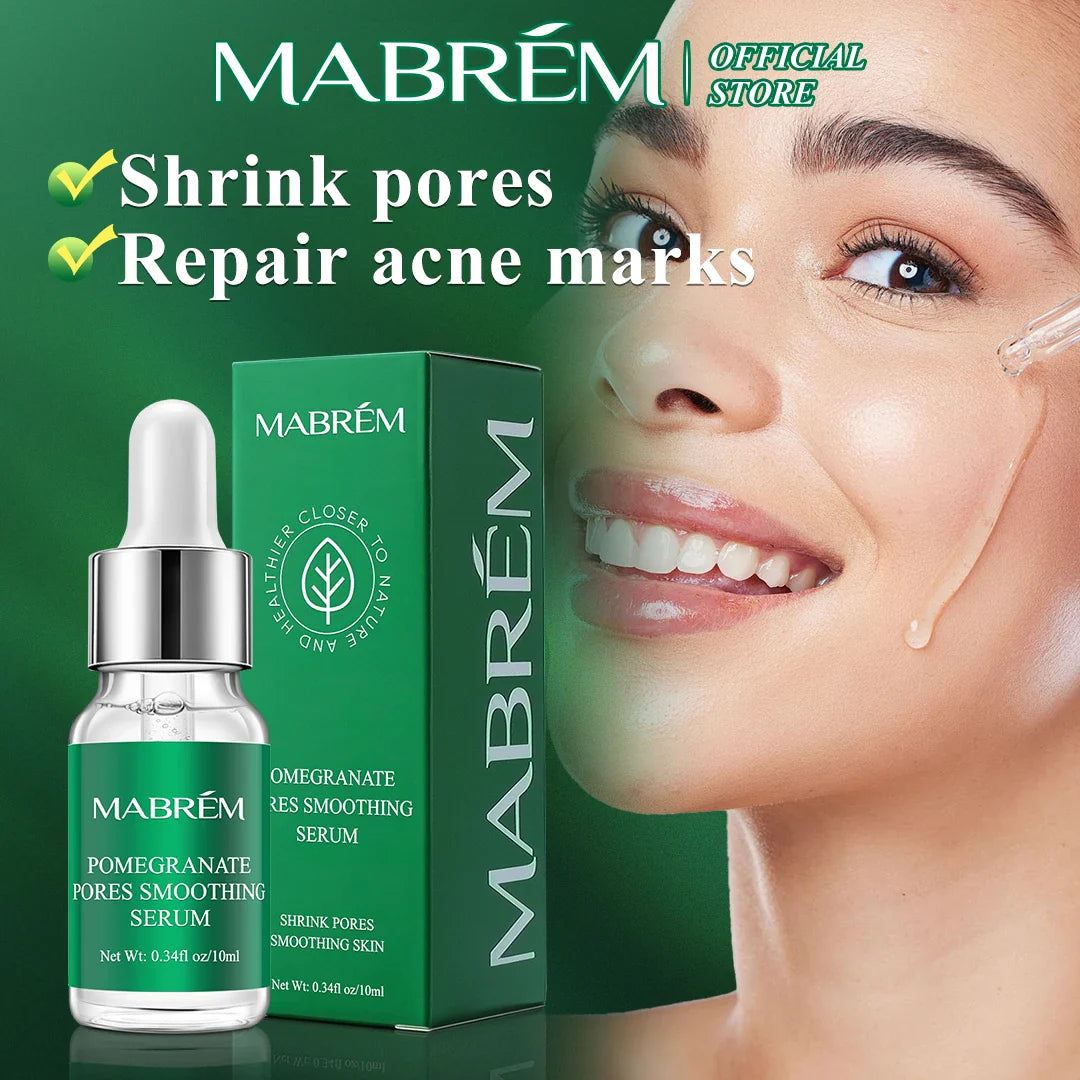 MABREM Pomegranate Fine Pores Face Serum Whitening Plant Skin Care Anti Aging Anti Wrinkle Cream Reduce Acne Marks Care 10ml