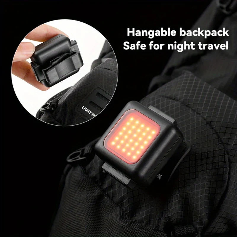 2Pcs Mini Mountain Lights Multi-Functional Strong Light Bicycle Front Light Tail Light Outdoor Backpack Clip Light Bicycle Flashlight