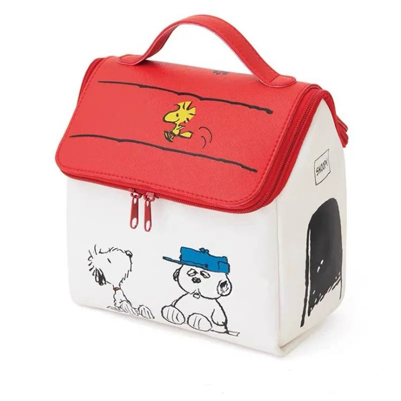 Snoopy Cosmetic Bag Anime Girl Wash Bag High Capacity House Shape Storage Bag Student Portable Cosmetic Bag Simple Wholesale