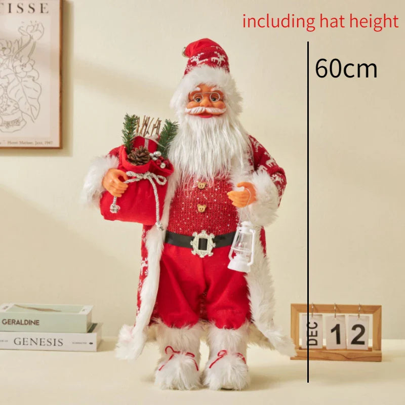 60cm Big Santa Claus Doll Christmas Doll New Year 2024 Gift Merry Christmas Decorations for Home Ornaments Natal Navidad 2023