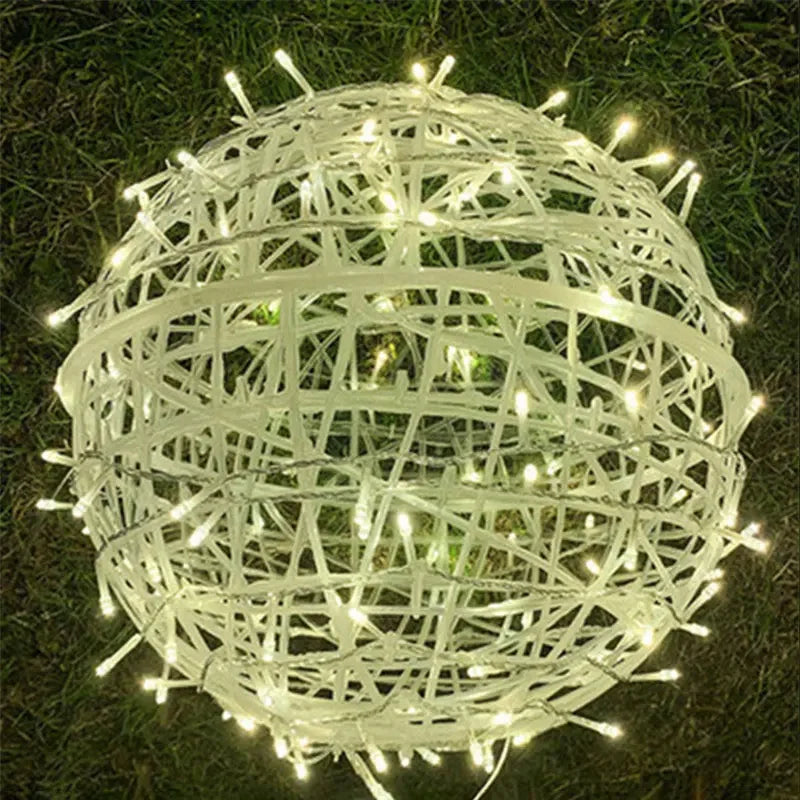 LED String Lights Christmas Tree Decoration 30CM 20CM Rattan Ball Hanging Lamp Holiday Wedding Fairy Garland Light Outdoor Home