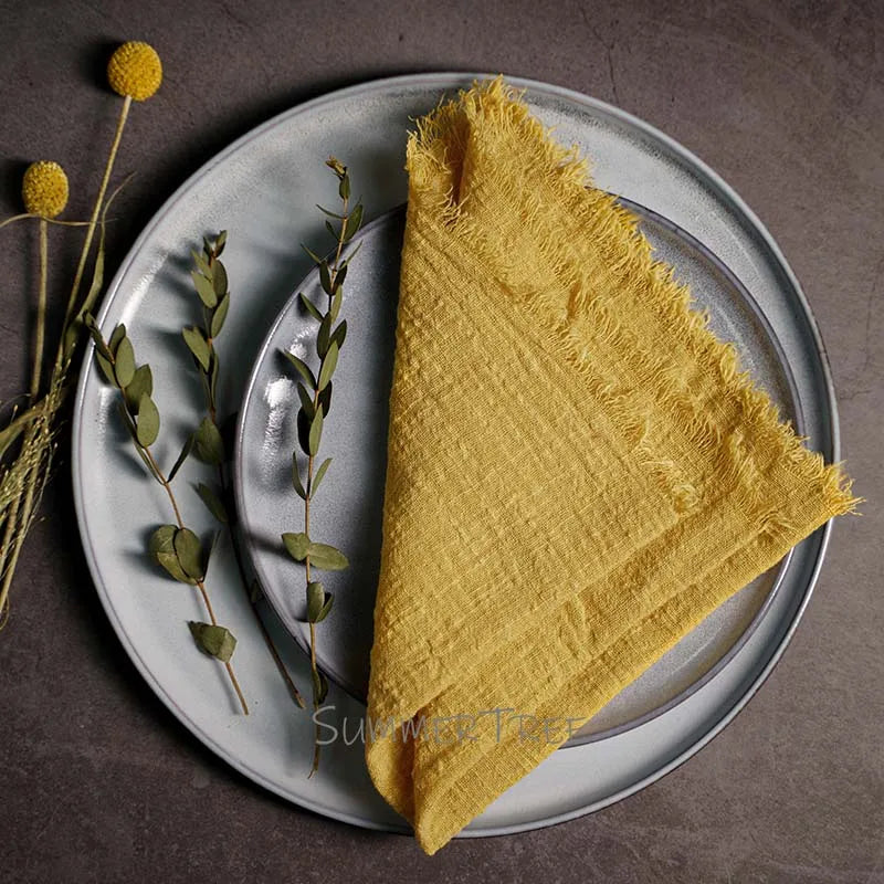 Large Napkins Cotton Gauze 41cm Napkin Muslin Tea Towels Dinner Retro Cheesecloth Wedding Party Rustic Table Decoration 16inch