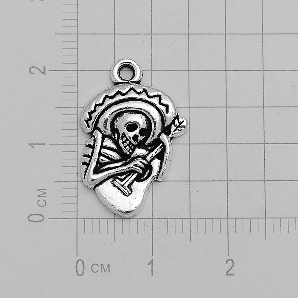 30pcs/lot Antique Witch Wizard Skull Spider Web Bat Boo Charms Halloween Pendant For Diy Jewelry Making Supplies Accessories