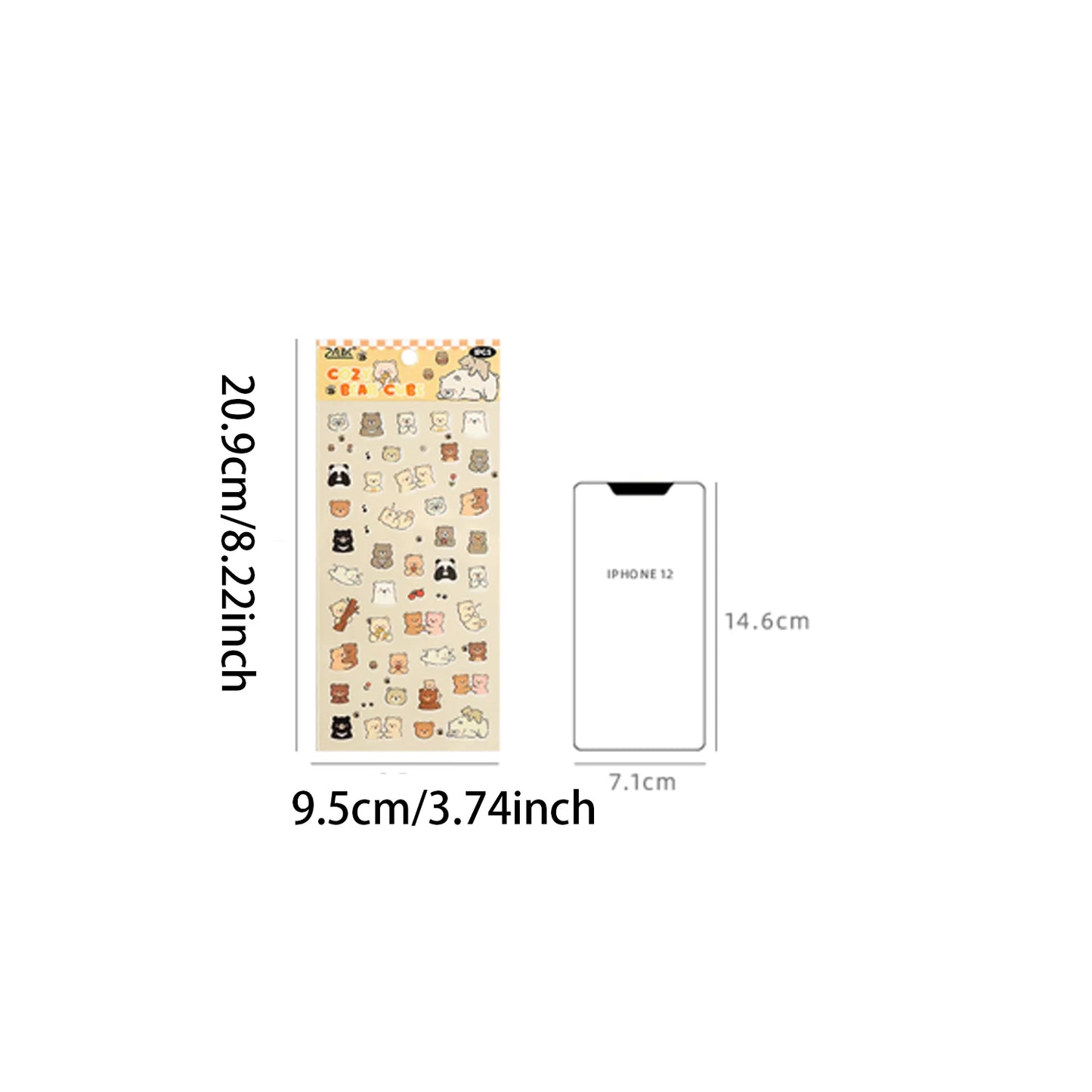 1 Sheet Kawaii Pet Clear PET Sticker, Mini Dog Cat Panda Rabbit Waterproof Strips for Scrapbook Journal DIY