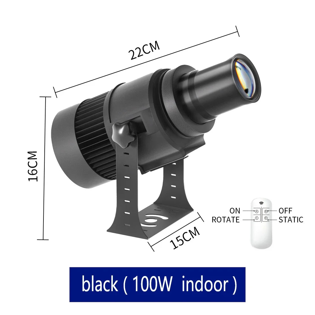 Custom Led HD Gobo Logo Projector Indoor Outdoor Ip67 Waterproof Rotating Advertising Image Projection Light For Floor Wedding