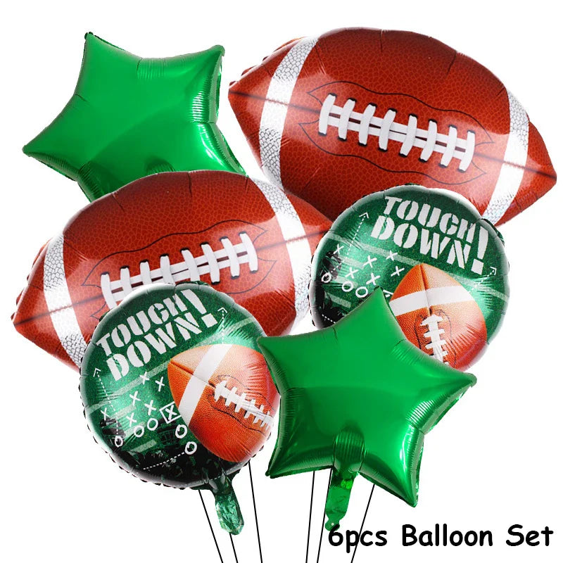 Rugby Themed American Football Disposable Tableware Supplies Sports Birthday Party Male Single Party Baby Shower Ceremony Decor