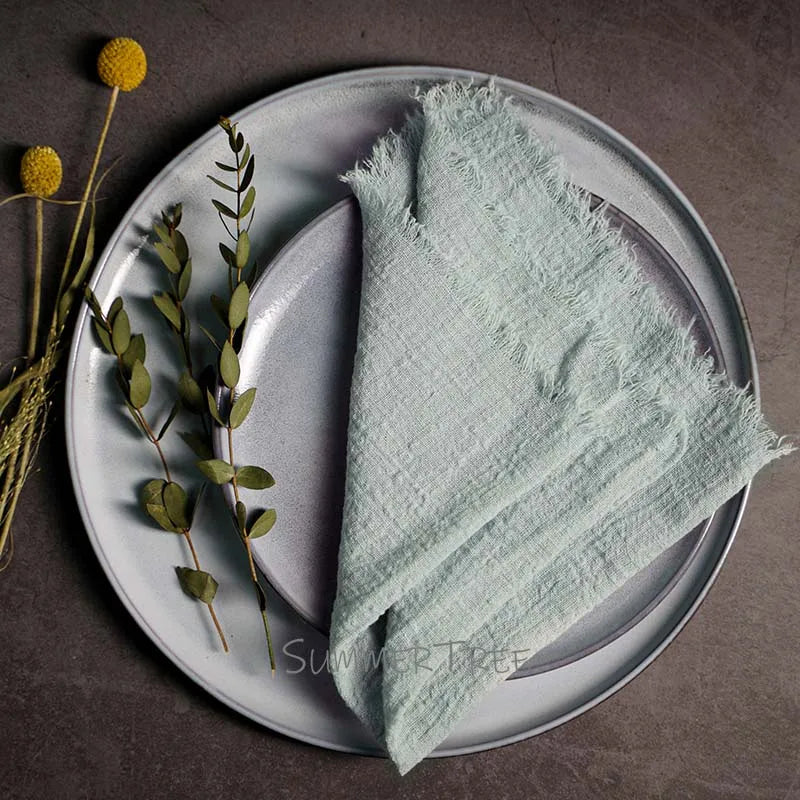 Large Napkins Cotton Gauze 41cm Napkin Muslin Tea Towels Dinner Retro Cheesecloth Wedding Party Rustic Table Decoration 16inch