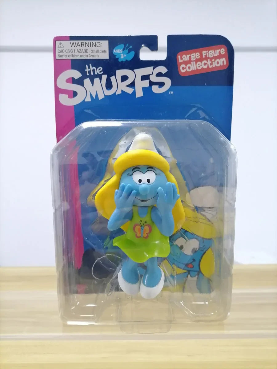 Children Play House Toy Smurf Mushroom House Doll Articulated Movable Nostalgic Animated Hand Puppet Ornaments Nostalgic Toy
