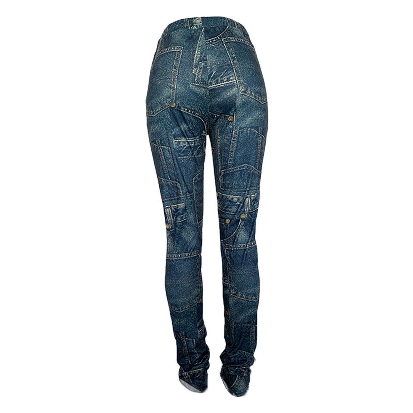 Cargo Pants Women Plus Size Casual Jeans Print Trousers Strap Long Pocket Pant Wide Pants Women High Waist pantalones de mujer