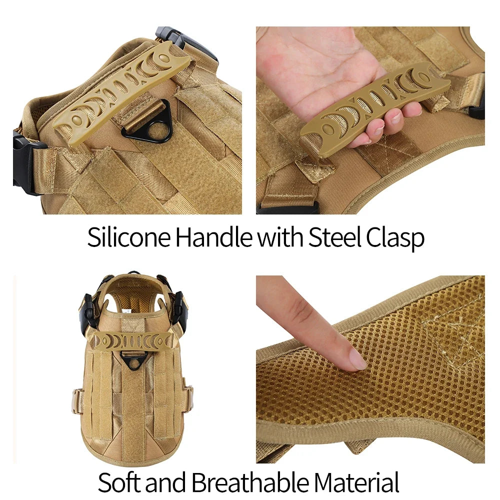 Dog Tactical Harness Vest Pet Dog Harness for Medium Large Dogs  Reflective Dog Harness No Pull with Durable Soft Handle