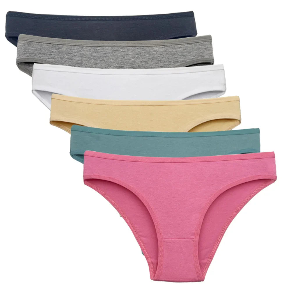 5 Pcs/Set Women Cotton Panties Sexy Lace Low Waist Underwear Girls Briefs M-XL.