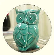 Ceramic handicrafts modern owls statue living room animal ornaments owl crafts home decor  figure 4 style optional~