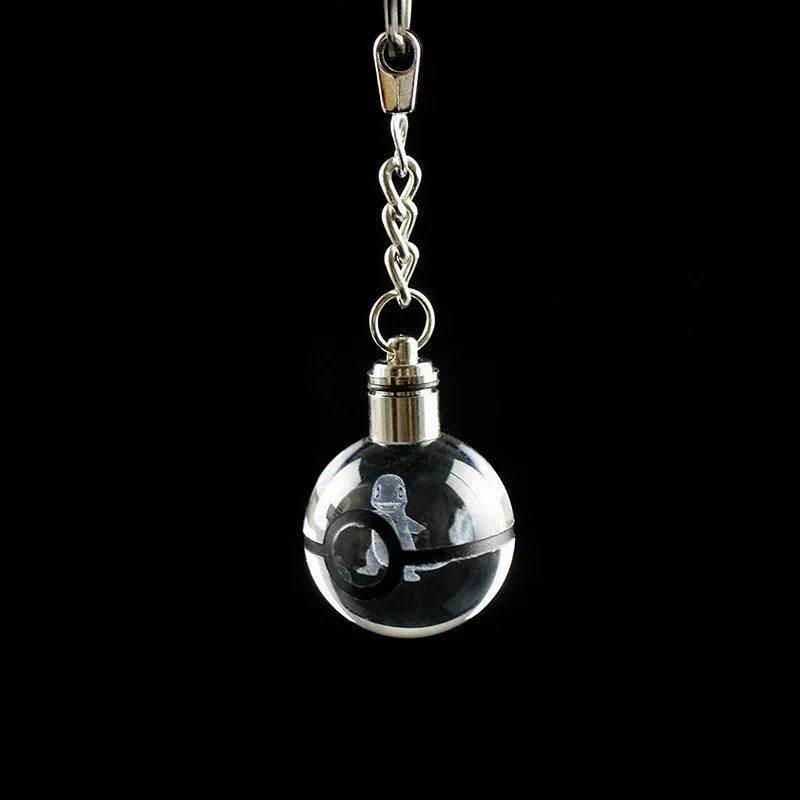 3D Laser Engraving Crystal Pocket Ball LED Keychain