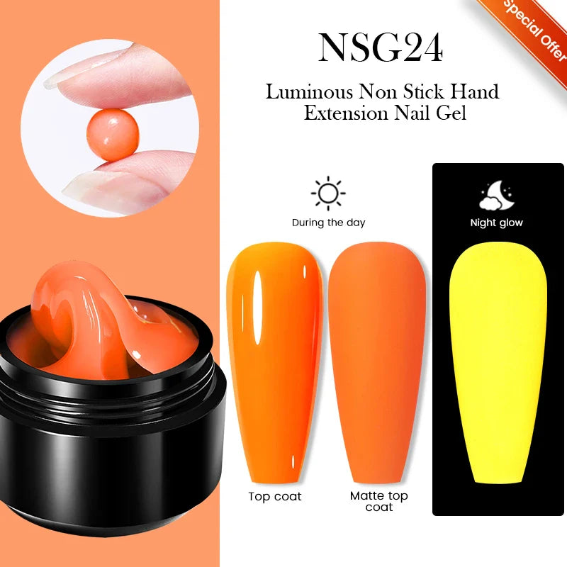BORN PRETTY Non Stick Hand Solid Extension Nail Gel Polish Clear Pink Nude Aurora Luminous 3D Modeling Carving Nail  Gel