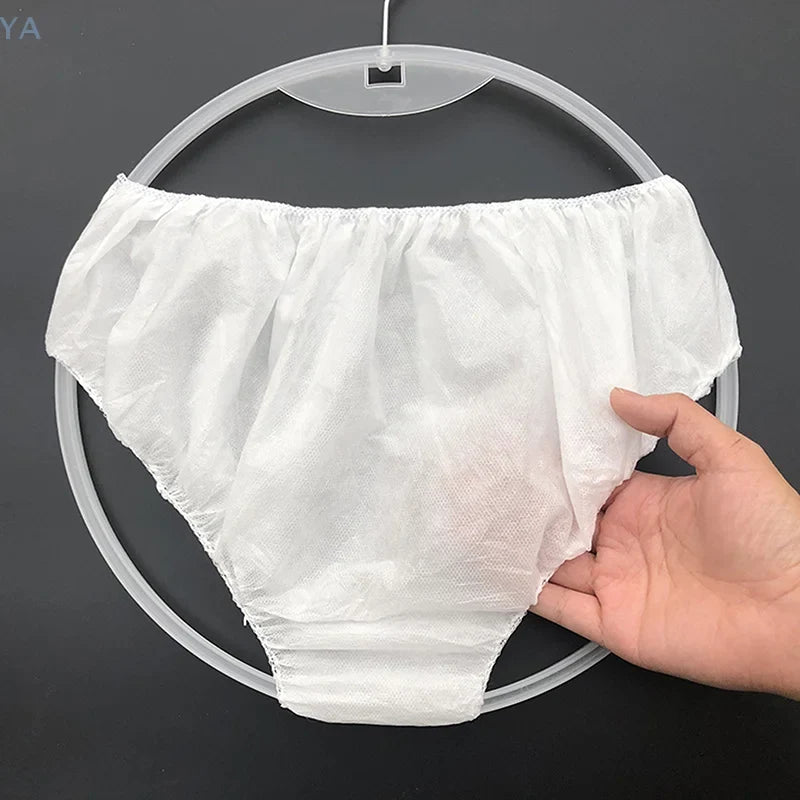 [Y]10x Disposable Underpants White Double Woven Paper Briefs  Unisex Underwear Drop