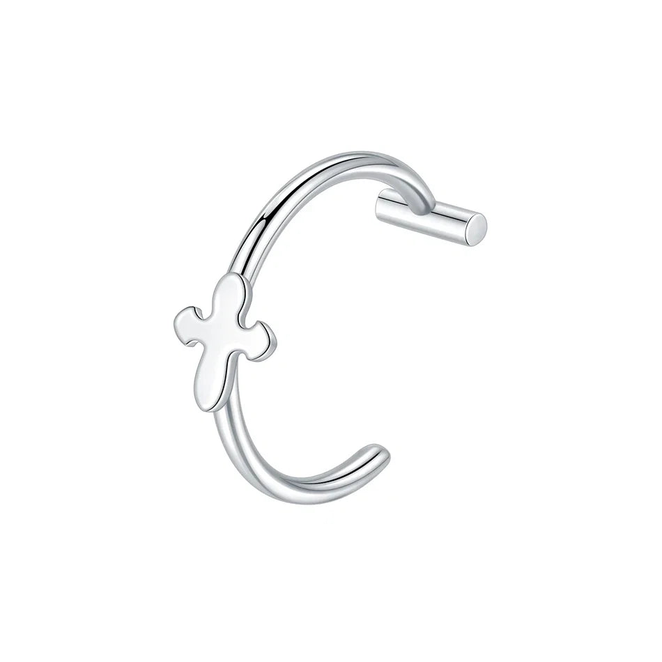 1PC Stainless Steel Fake Nose Ring Hoop Septum Rings Non-Pierced C