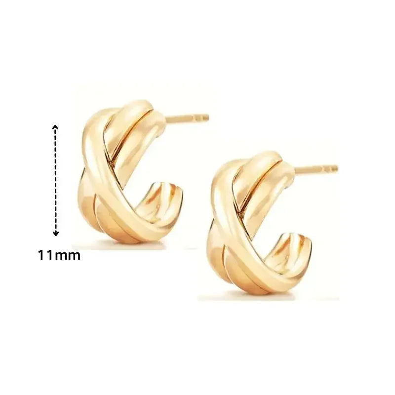 Cartilage 925 Silver Earrings Fashion C-shaped Zircon ear studs European American Geometric Piercing Earrings For Women Jewelry