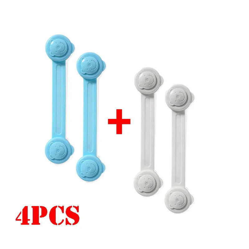 4pcs Baby Safety Cabinets Door Lock Plastic Children Security Protector Multi-function Home Cupboard Drawer Safety Locks