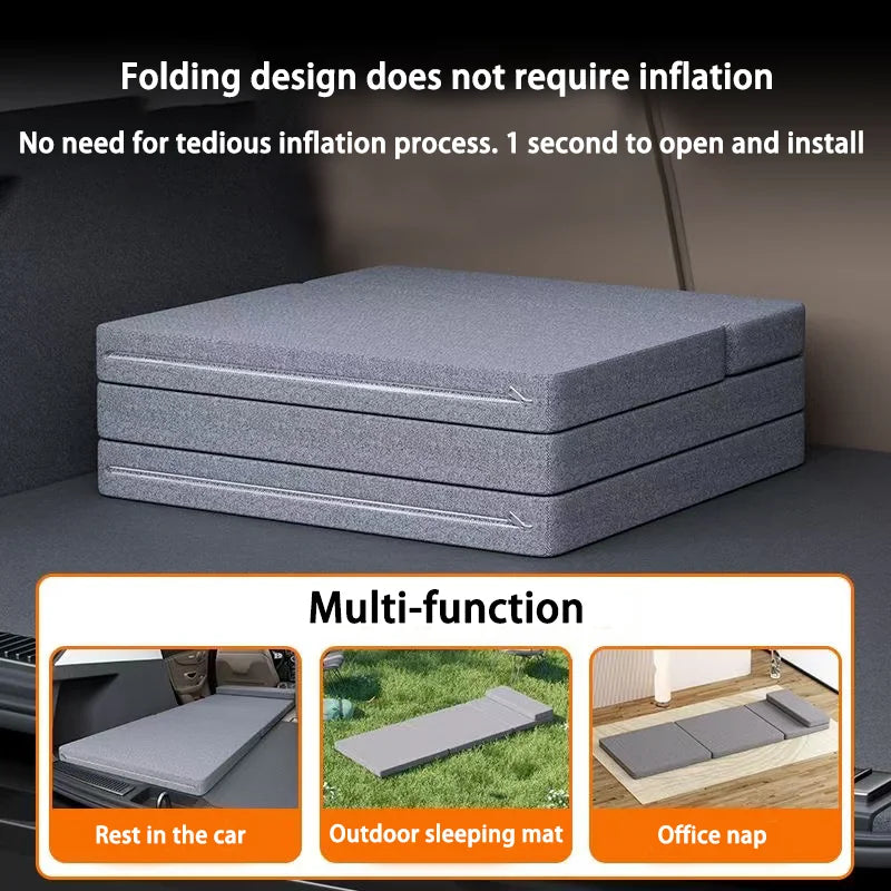 Car Mattress Camping Bed  Folding Bed Travel Sleeping Pad Office Rest Mat Car Rear Sleeping Pad Folding Extension Board
