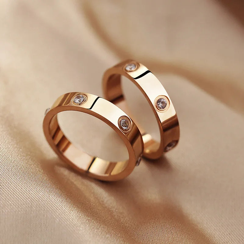 G&DAdvanced Inlai Crystal Stainless Steel Women's Bracelet/Ring Jewelry Golden Resistant To Corrosion set Gift Party Excluse