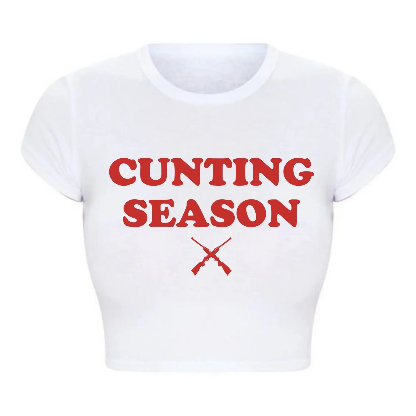 Cunting Season Hunting Counting Season Funny T-Shirt  Women Sexy Club Wear Outfits 2000s Grunge Crop Top Baby Tee Dropshipping