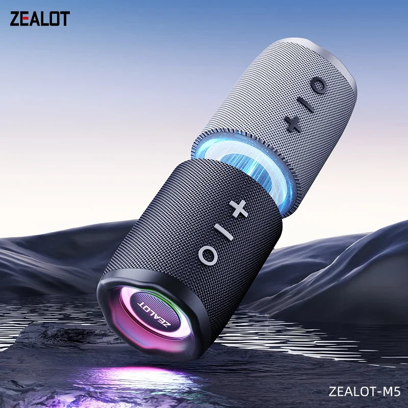 ZEALOT-M5 Magnetic Bluetooth Speaker 2-in-1 Power on Couplet Mini Speaker Macaron Color Dual Channel RGB Light Bluetooth 5.4