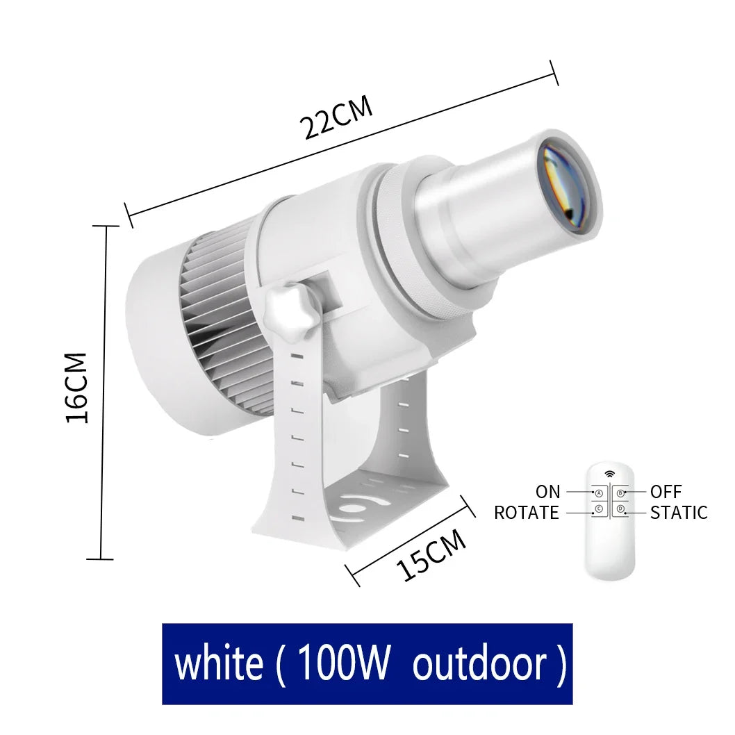 Custom Led HD Gobo Logo Projector Indoor Outdoor Ip67 Waterproof Rotating Advertising Image Projection Light For Floor Wedding