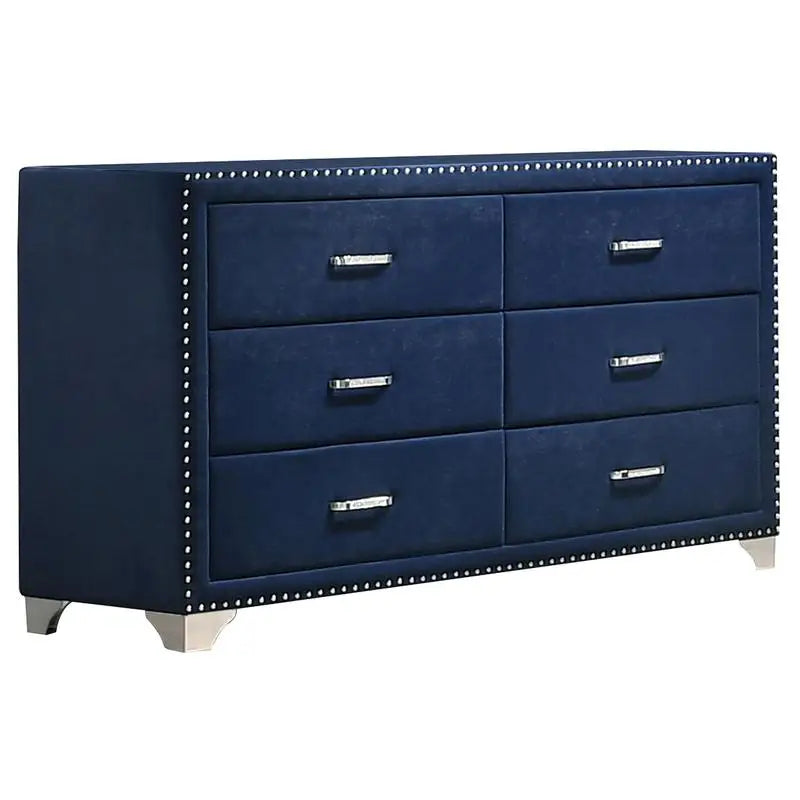 Pacific Blue 5-Piece Eastern King Bedroom Set - Stylish Design for Modern Comfort, Includes Bed, Nightstands, Dresser.