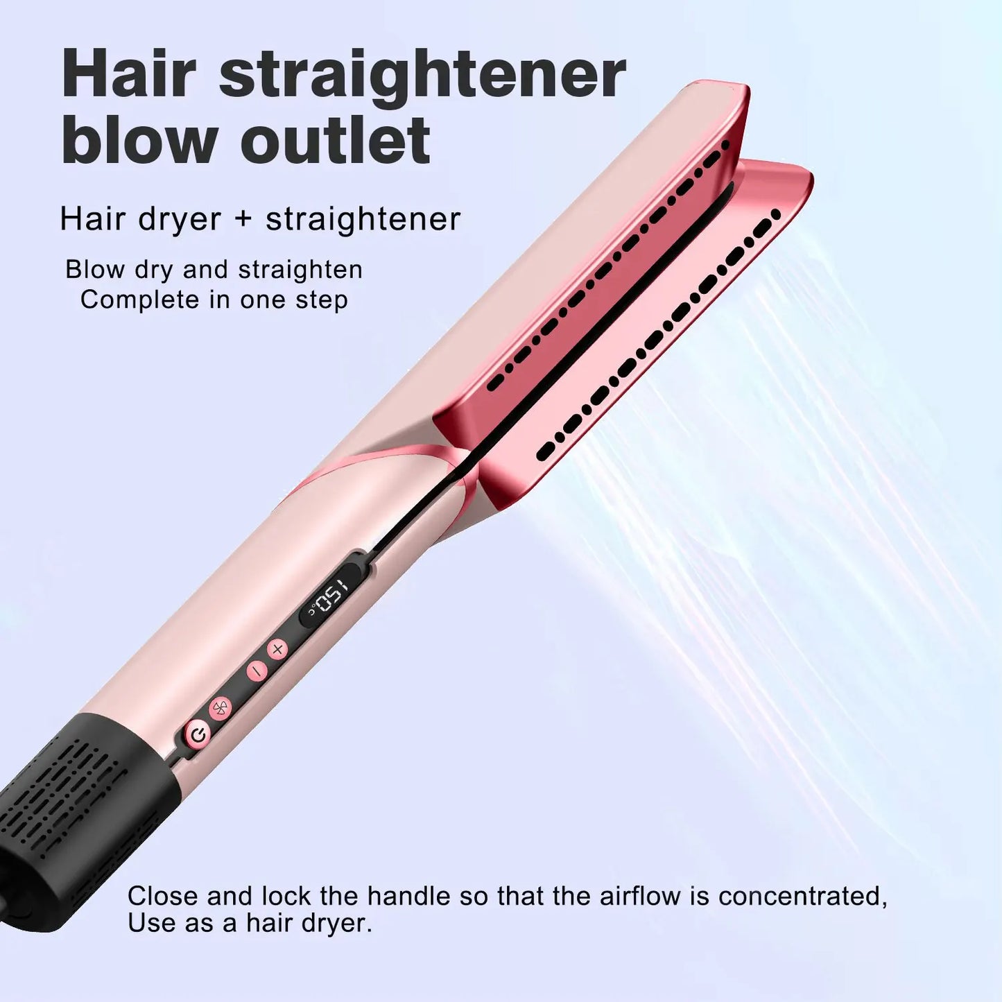 2 in 1 Hair Straightener & Hair Dryer Negative Ion Hair straightener Dry wet use High-Speed Brushless Motor Straightening Brush
