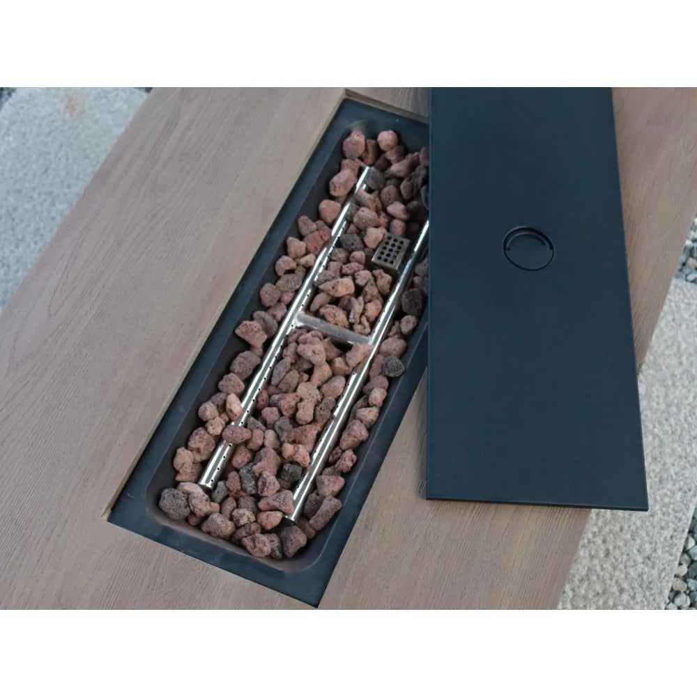 44" W x 25" H Outdoor Patio Propane Gas Fire Pit Table - 50,000 BTU High-temperature-resistant carving process