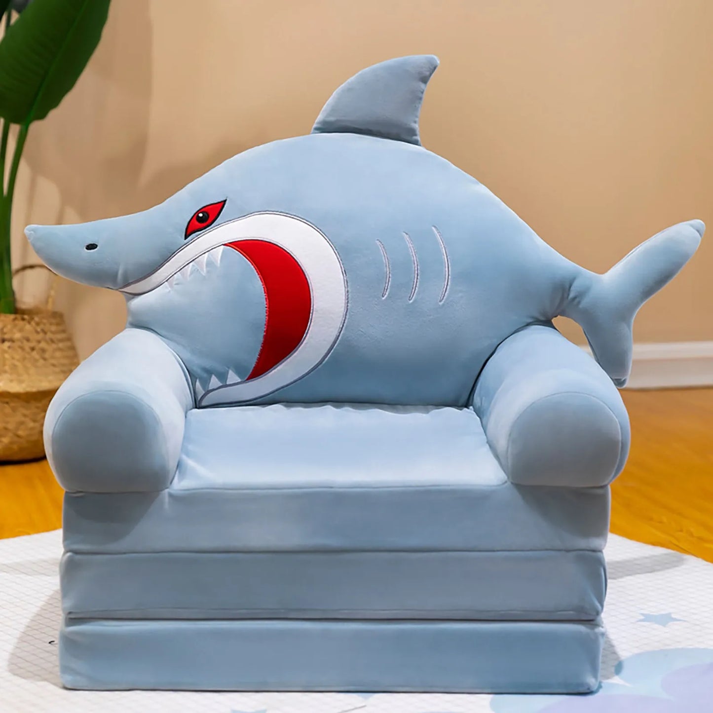 Support Seat Plush Soft Stuffed Animals Lazy Fold Sofa Cover Removed and Washed for Nursery Playing Room Home Small Child Seat