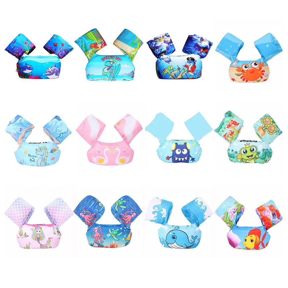 Baby Float Cartoon Arm Sleeve Life Jacket Swimsuit Foam Safety Swimming Training Floating Pool Float Swimming Ring Children Swim