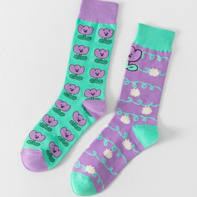 1 Pair Man Women Sock Original AB Tide Socks Colorful Cat Dog Koala Cow Cotton Socks Four Seasons Unisex Socks for Birthday Gift