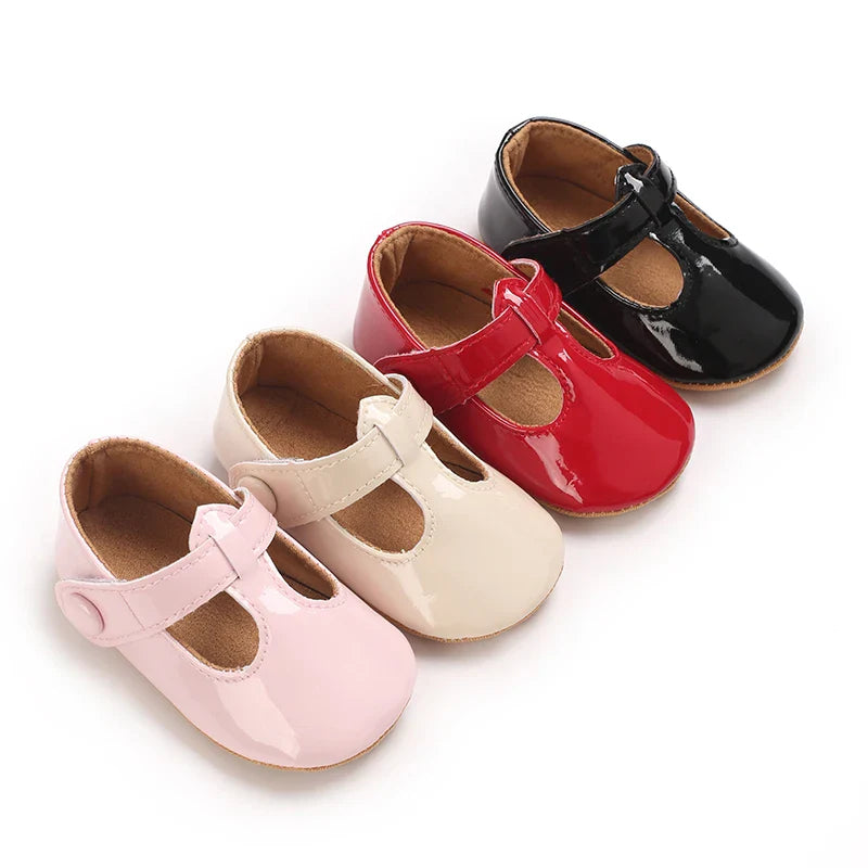 Mary Jane Flats Bow Crib Shoes Anti Slip Soft Rubber Sole Suitable For Children Infant Baby
