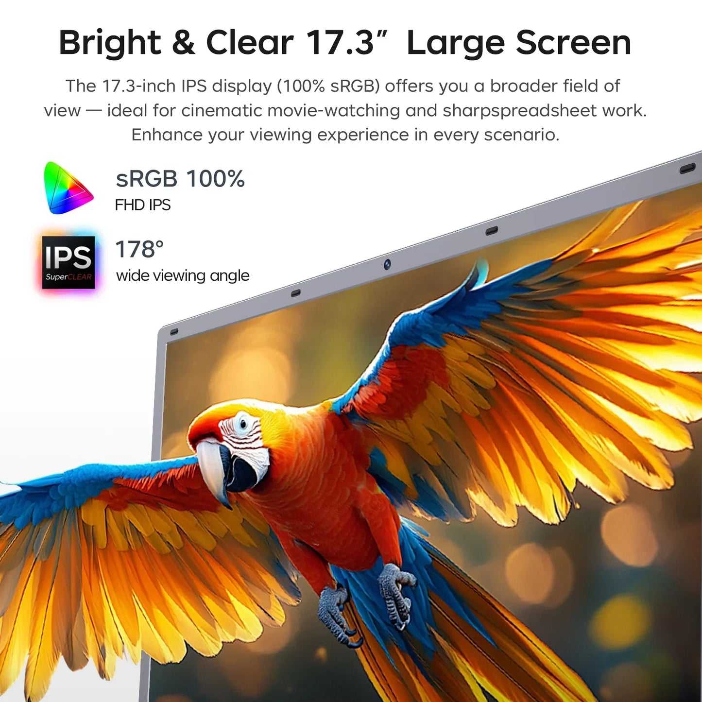 HOT 17.3" Large Screen Laptop Intel 6500Y 32GB 1TB/2TB Windows 11 Lightweight and Portable High-Definition Office Notebook..