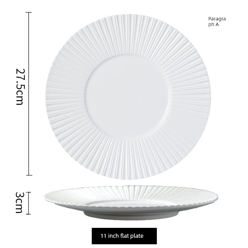 Yiheng Scandinavian Ins2021 New Steak Western Food Tray Hotel Household Kitchen Tableware round Deep Straw Hat Soup Plate