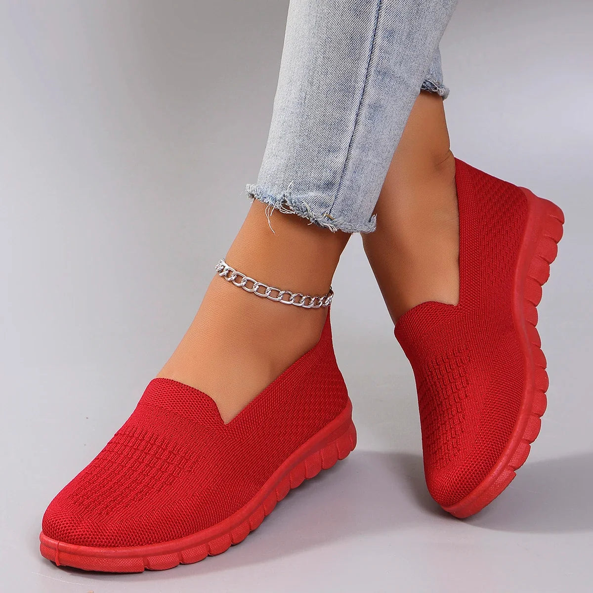 Spring new women's sports shoes, fashionable, breathable, lightweight, non-slip, wear-resistant, casual sports shoes, flat shoes