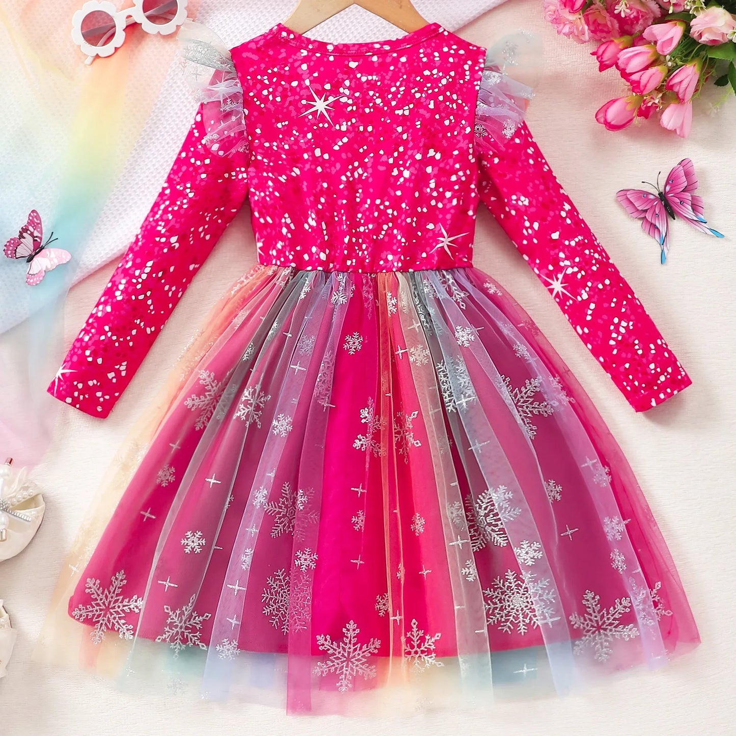 Kids Girl Outfit Long Sleeve Winter Baby Girls Christmas Clothes Snowman Santa Claus Children Dresses 2 3 4 5 6 7 Yrs