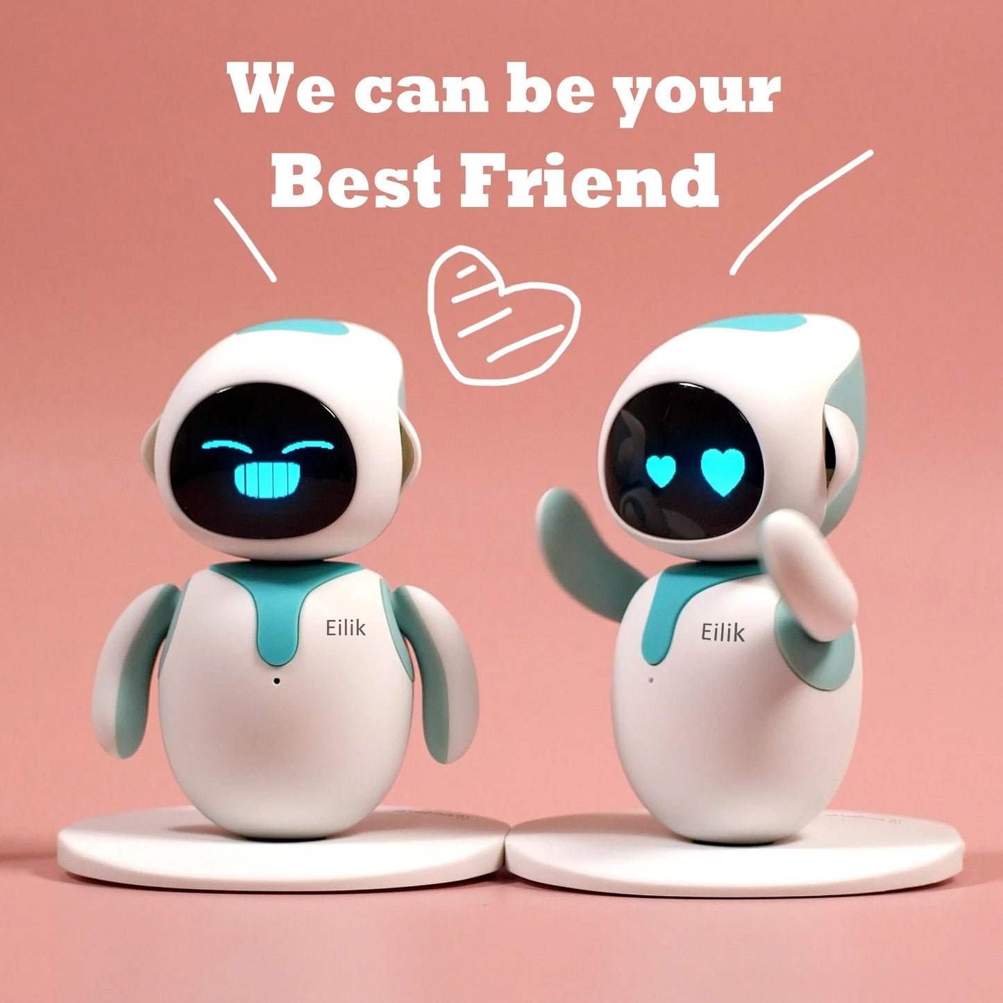 Eilik - Cute Robot Pets Toys with Abundant Emotions, Animations & Mini-Games, Your Perfect Desk Touch Interactive Companion.