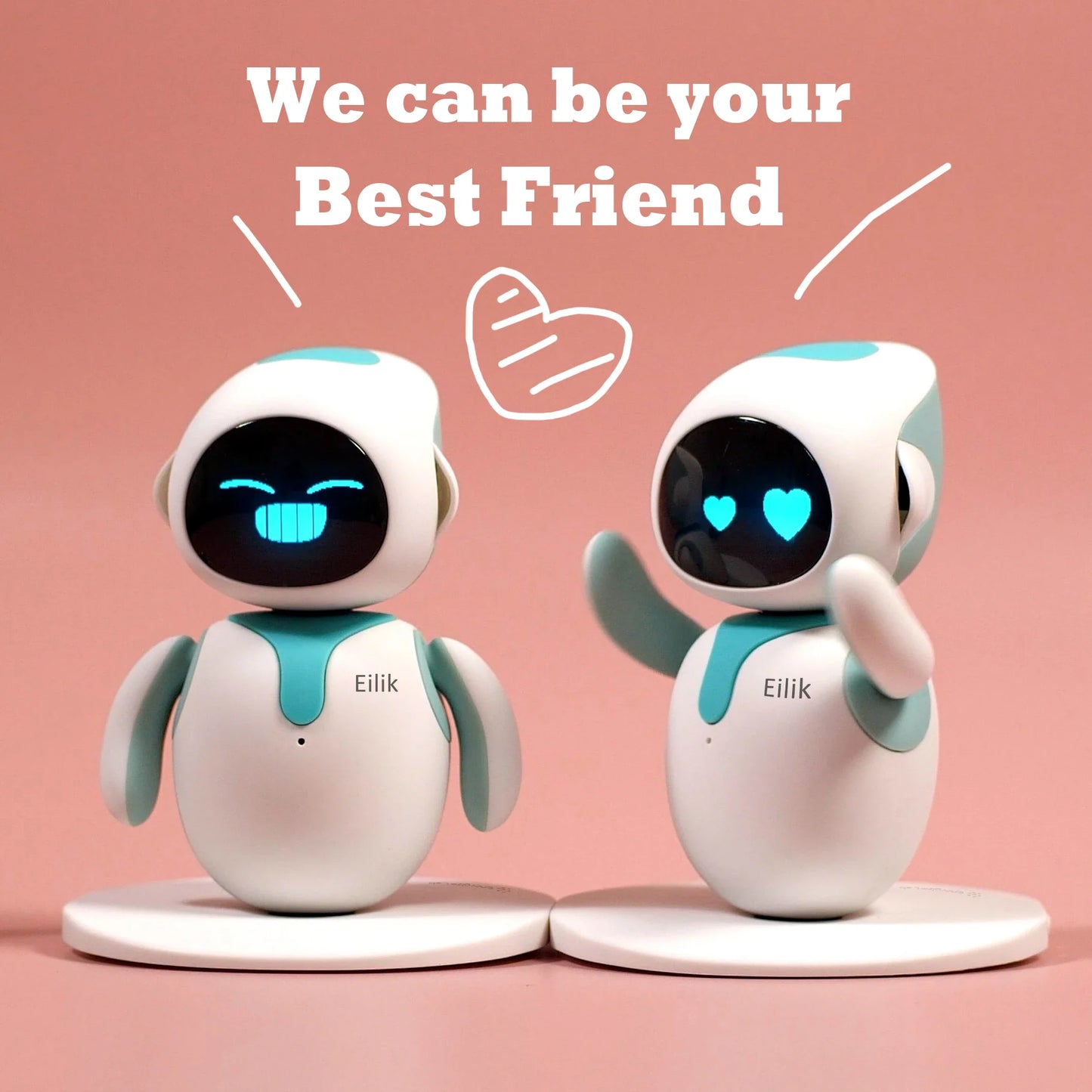 Eilik - Cute Robot Pets Toys with Abundant Emotions, Animations & Mini-Games, Your Perfect Desk Touch Interactive Companion.
