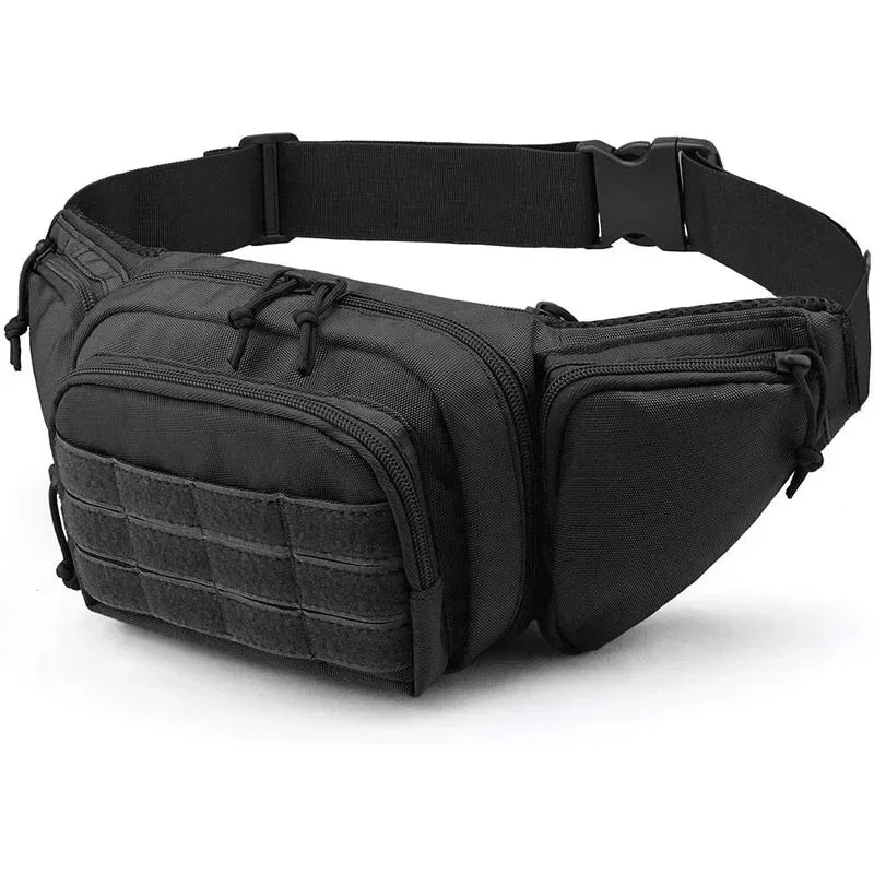 Men Nylon Shoulder Hiking Mobile Phone Bag. Multi-function Waist Pack High-capacity  Bag.