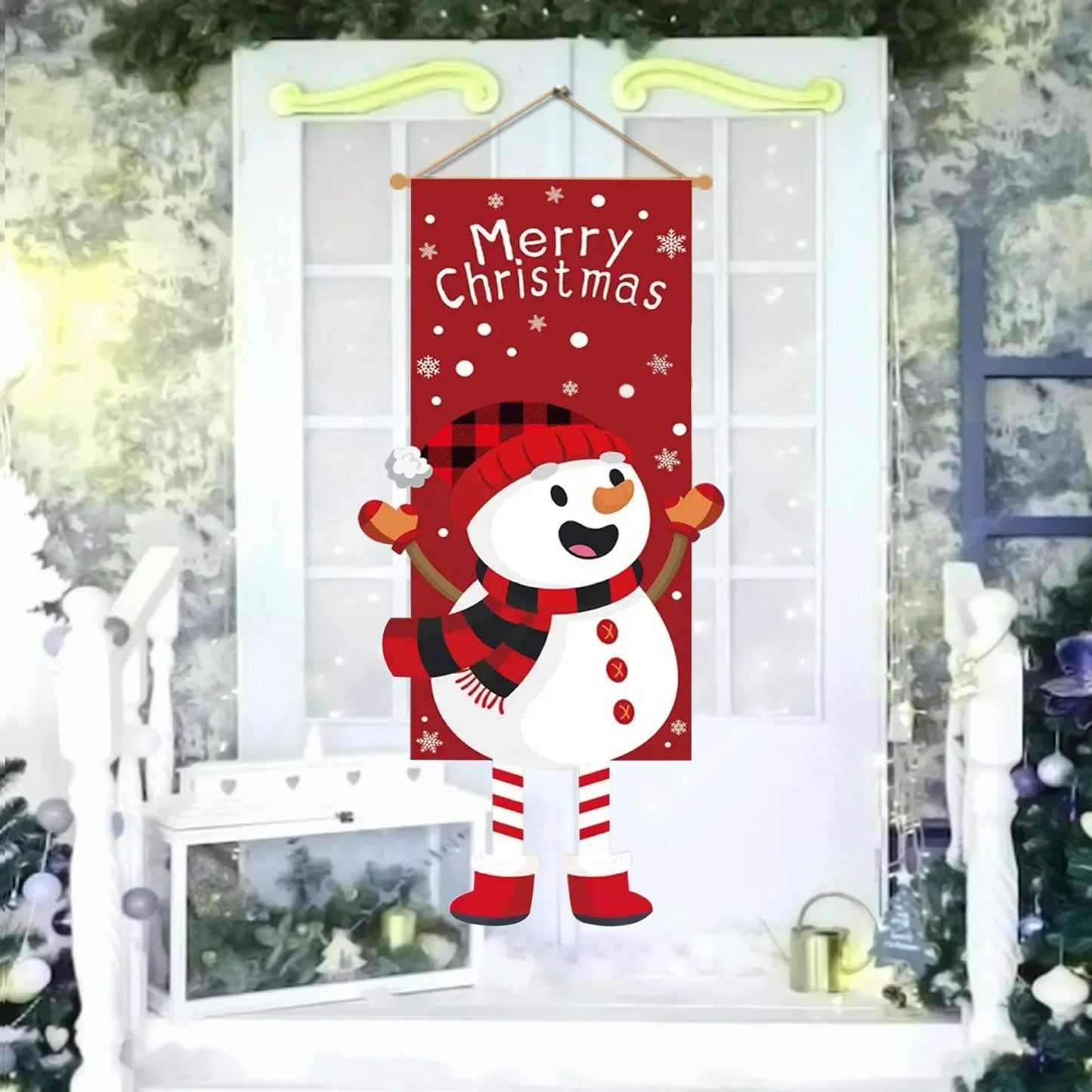 Christmas Long Leg Doll Hanging Banner Cartoon Santa Claus Snowman Elk Ornaments Xmas Bar Mall Decor Merry Christma 2024