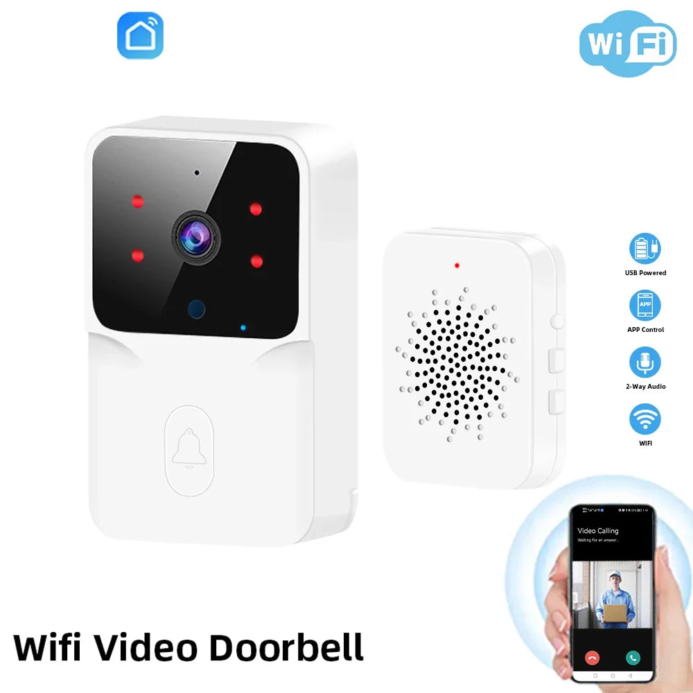 Smart WiFi Video Doorbell Wireless Door Bell Camera 1080P HD Night Vision Two Way Audio Motion Detection Remote Phone Security