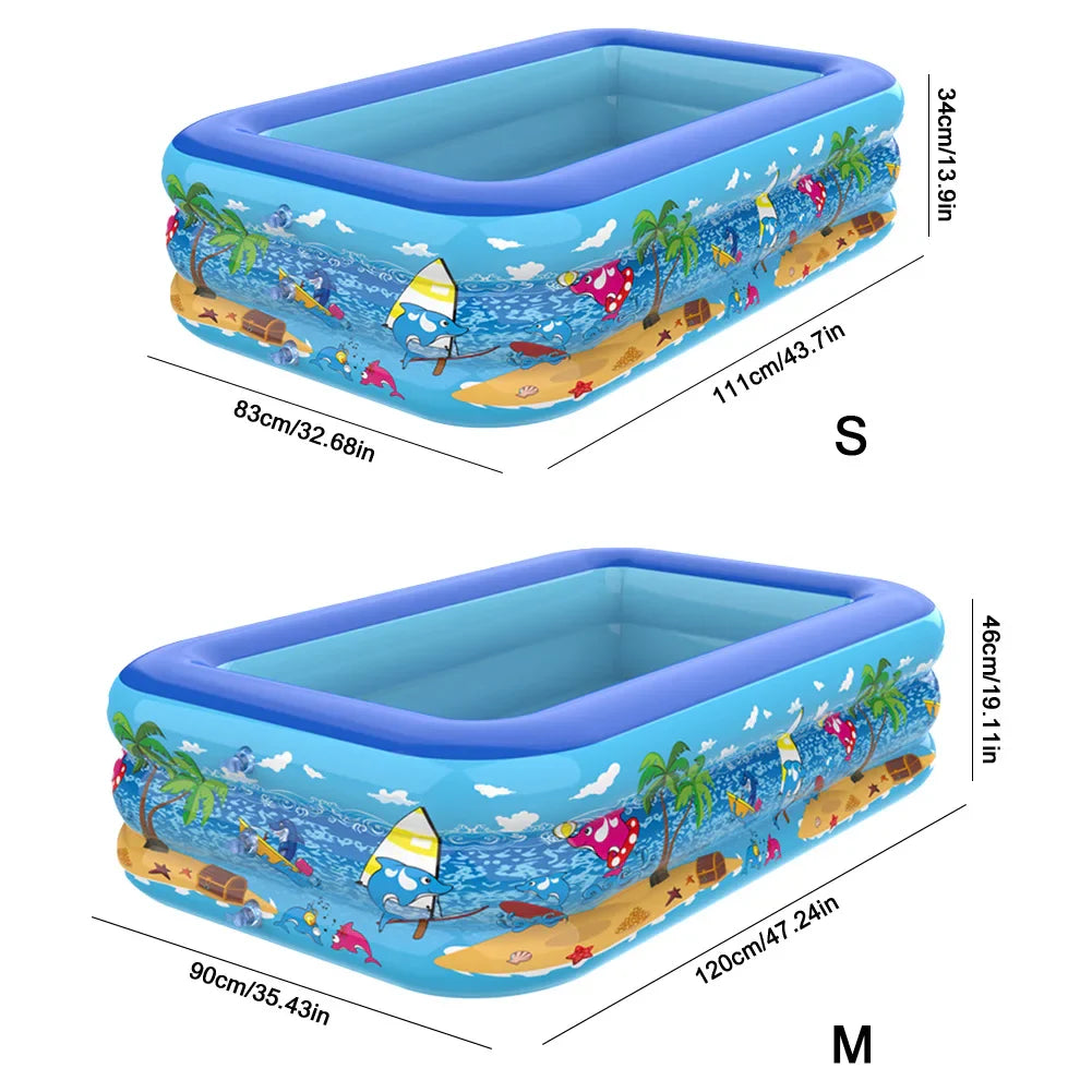 Inflatable Swimming Pool Large Family Pools Rectangle Framed Children Swimming Pool Summer Outdoor Kids Baby Bathtub Toys