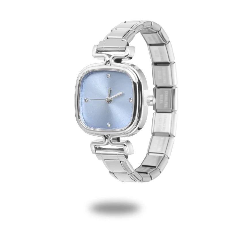 1PC 's Stainless Steel Round Simple Watch Bracelet Bangle for Friend