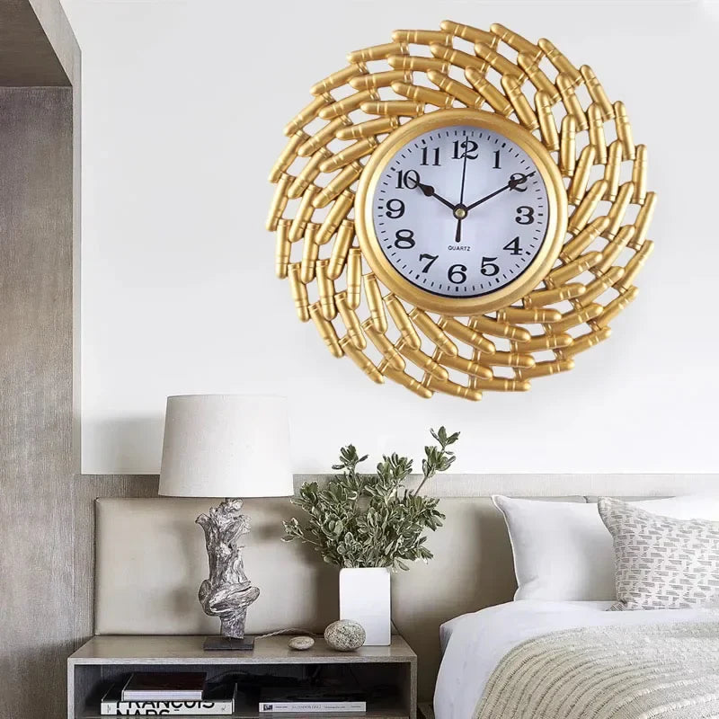 Rustic Retro Wall Clock, Quartz Battery Operated Non Ticking Mute no tick.