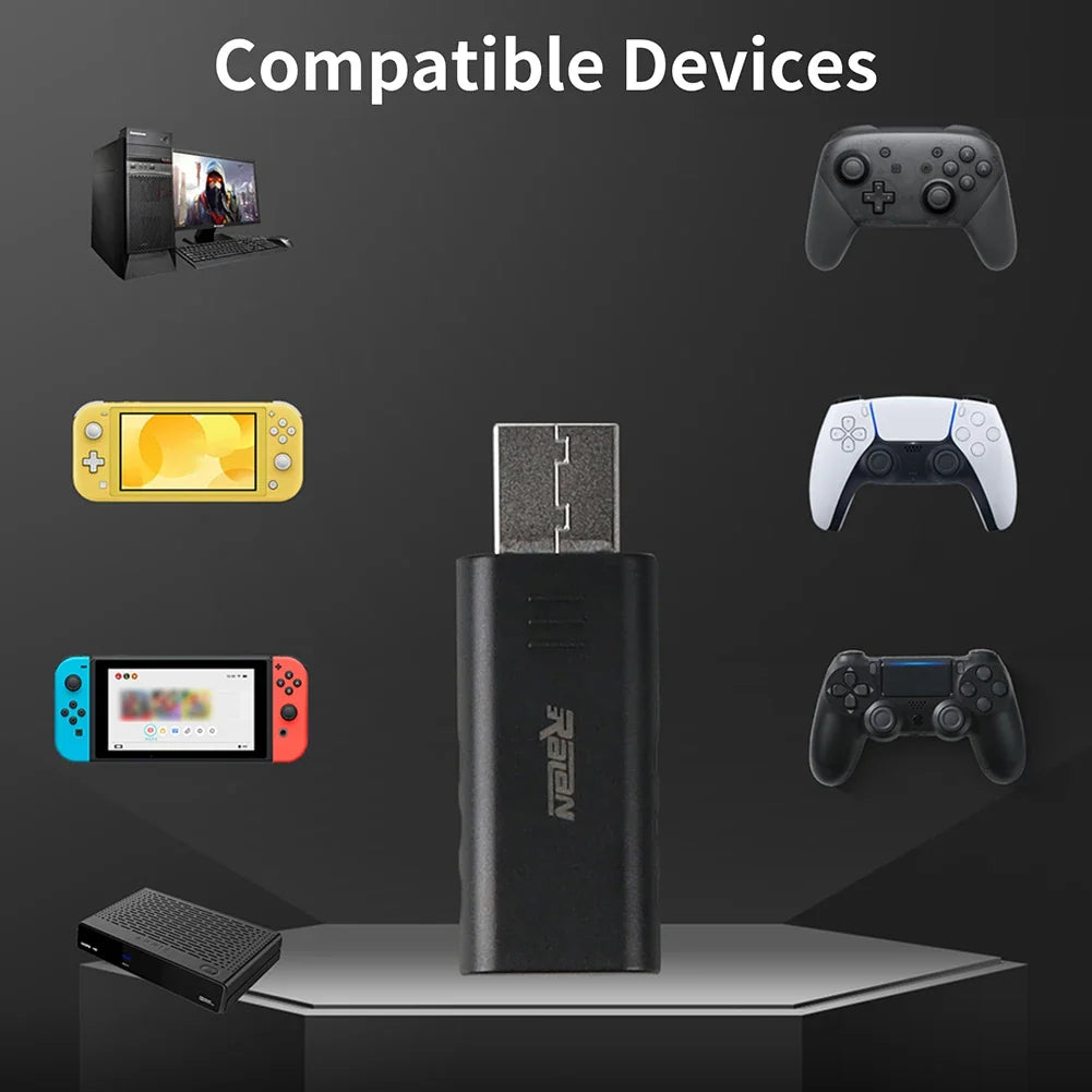 USB Wireless Receiver For Nintend Switch PC PS4 PS5 Controller Laptops Adapter USB Receiver Bluetooth 5.3 Wireless USB Adapter