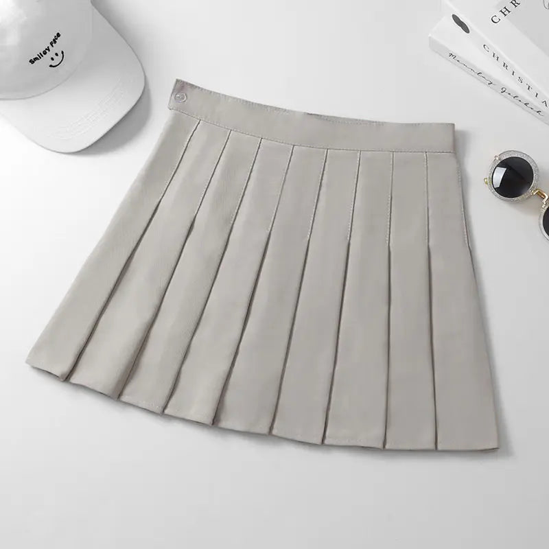 Black Mini Skirt Summer Women's Clothes Korean Stylish Saia Blue High Waist Skort Brown School Uniform Girls Short Pleated Skirt