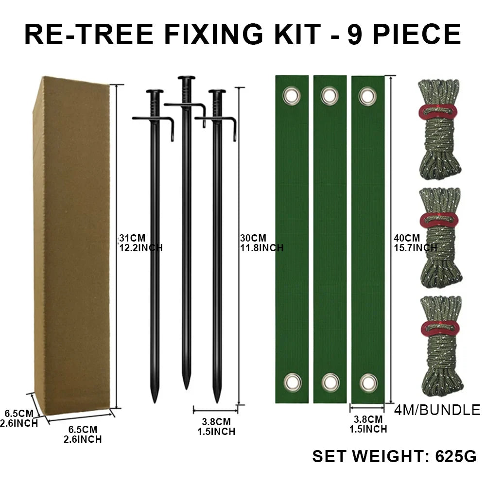 1SET Tree Stake Kits, Tree Stakes and Supports Kits for Young Trees Against Bad Weafor Newly Planted Tree Strap Garden Accessori
