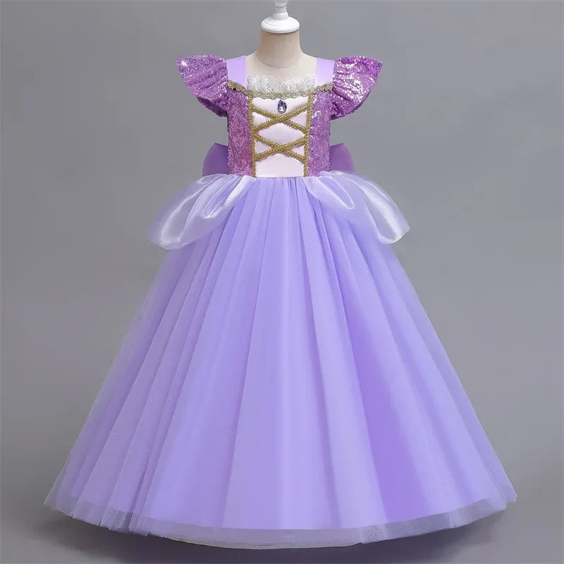 Cinderella Belle Costume for Girls Halloween Disguise Cosplay Rapunzel Princess Dress Baby Christmas Birthday Party Kids Clothes